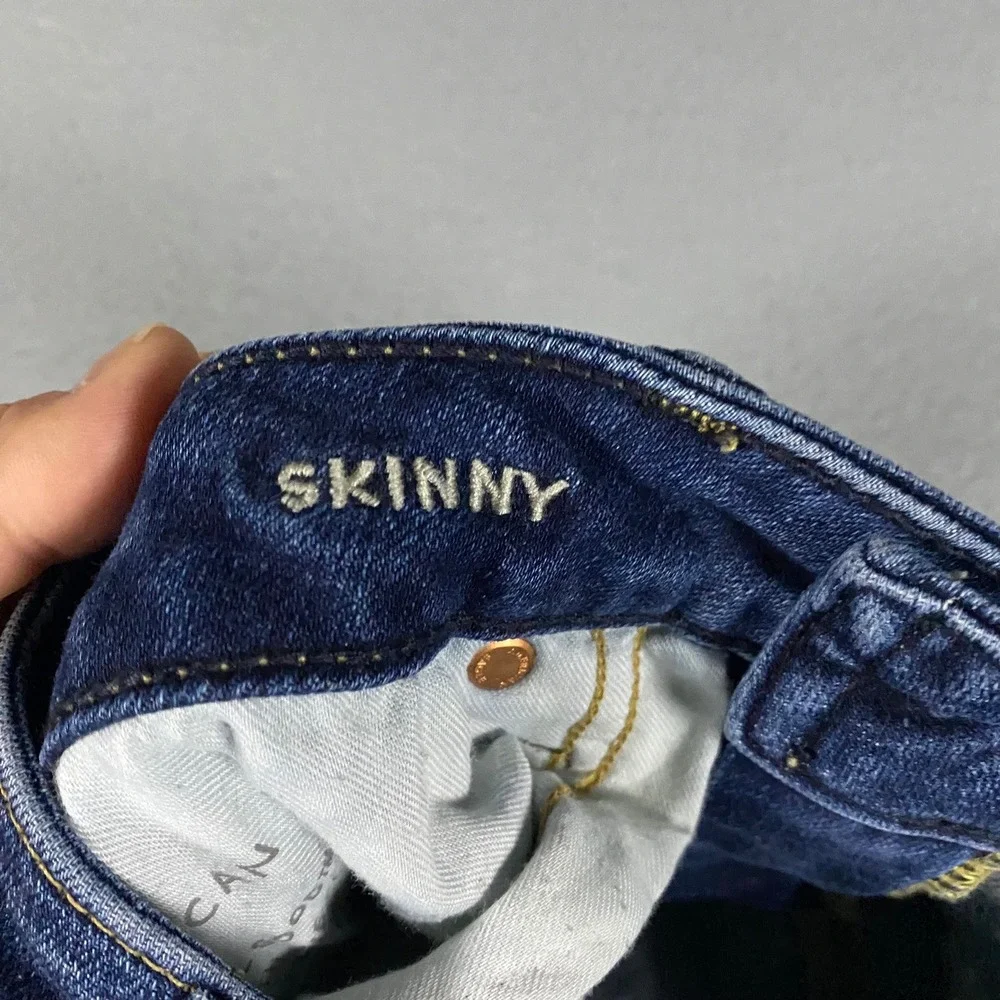 American Eagle Skinny Jeans Mens 30x32 Blue Distressed Ripped